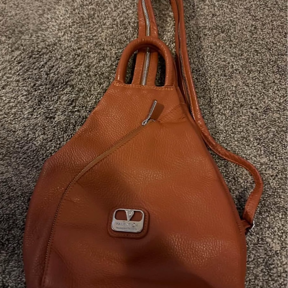Valentina Burnt Orange Leather Backpack